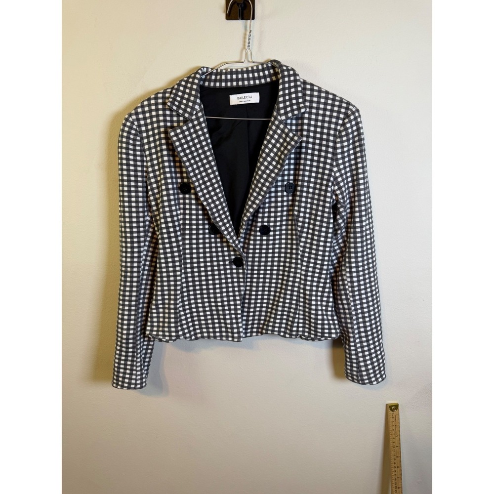 Bailey/44 Womens Blazer Gingham Check Black White Small